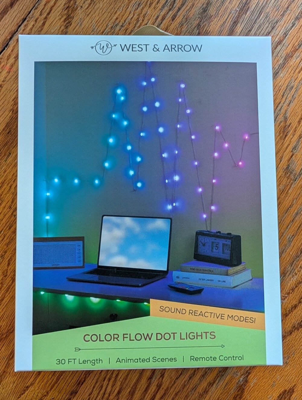 NIB Unopened 30 ft Dot String Lights Multicolored with Remote West & Arrow